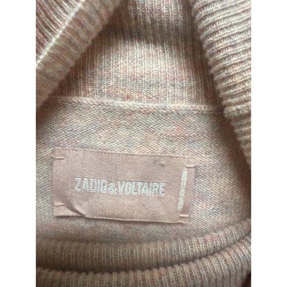 Zadig & Voltaire Womens Pink Star Turtleneck Cashmere Sweater Size S - Picture 6 of 9